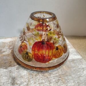 Autumn Pumpkin Glass Shade - Orange and Gold